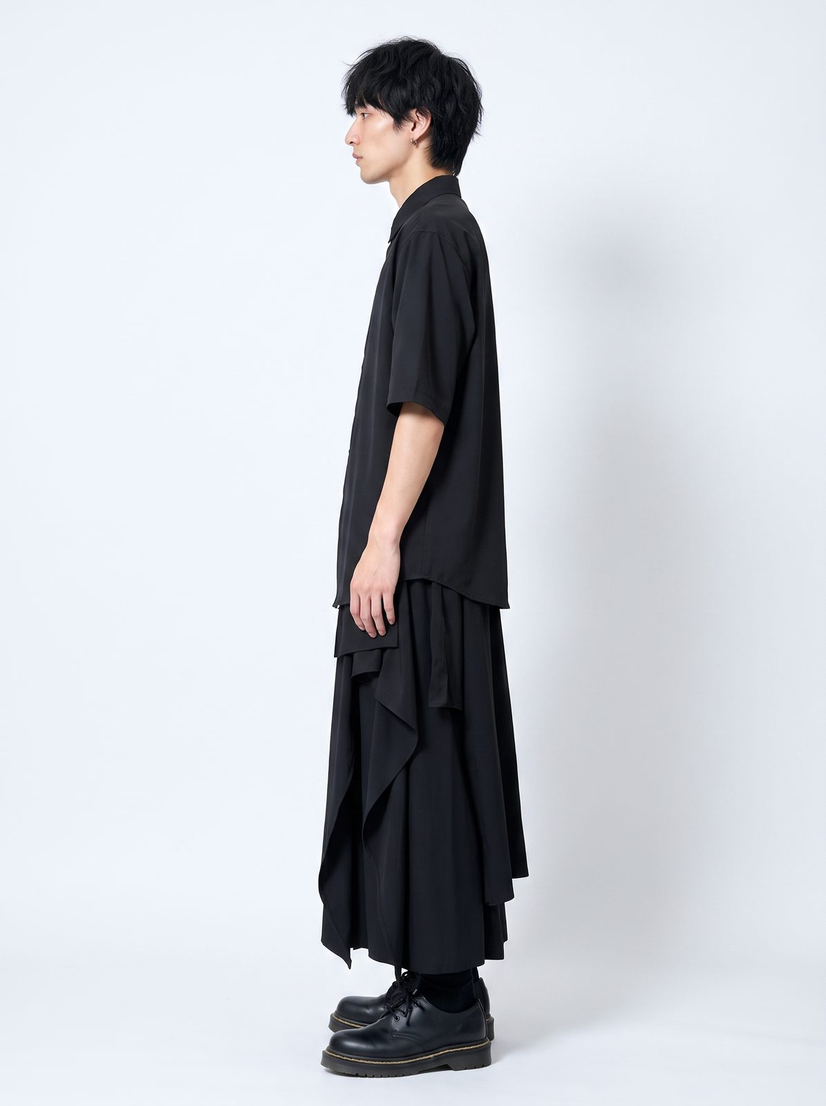 レイヤード袴スカートパンツ 着用 横