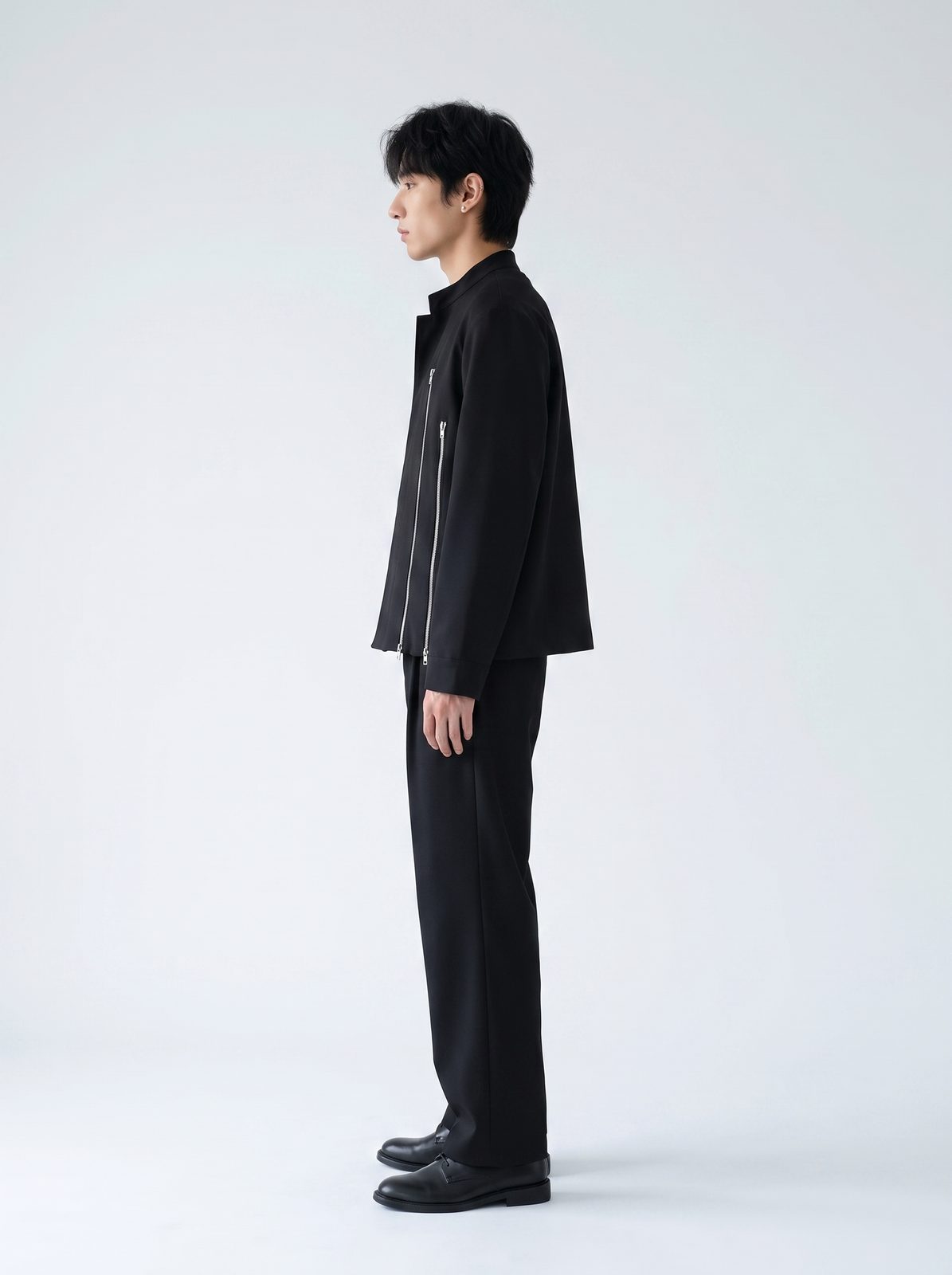 アシンメトリージップジャケット 着用 横